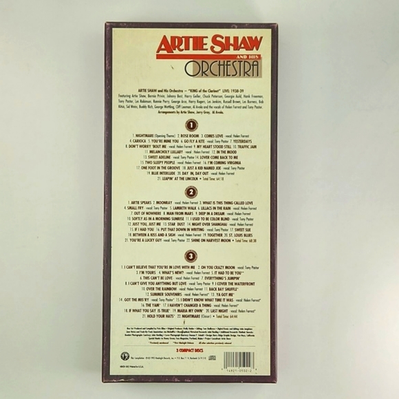 Artie Shaw, King of the clarinet 1938-39 3 cassette set mint condition Box set - Picture 6 of 13